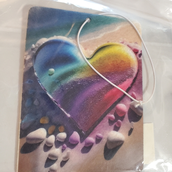 Rainbow Heart in the Sand Car Air Freshener - Picture 4 of 4